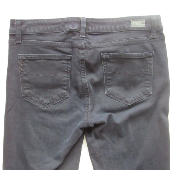 Paige Skyline Skinny Raw Hem Cropped Black 30 - Picture 3 of 8